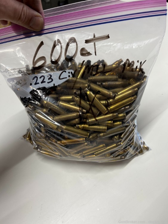 223 Rem Brass Civilian Military Mix Once-Fired 1x 600ct.-img-0
