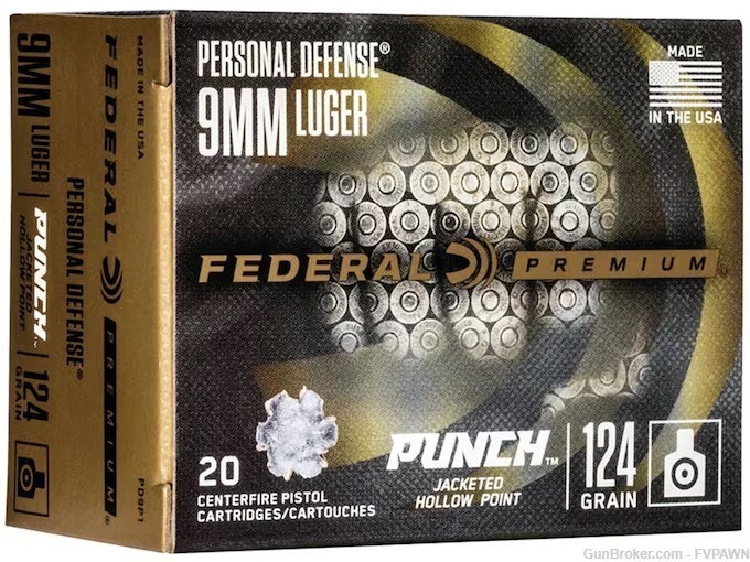 6 Boxes 120 Rds Federal Personal Defense Punch Ammo 9mm Luger 124 Gr JHP-img-0