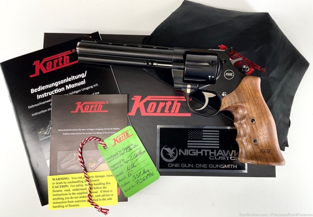Nighthawk Custom Korth Mongoose 6” 357 Mag Revolver Financing Available -img-9