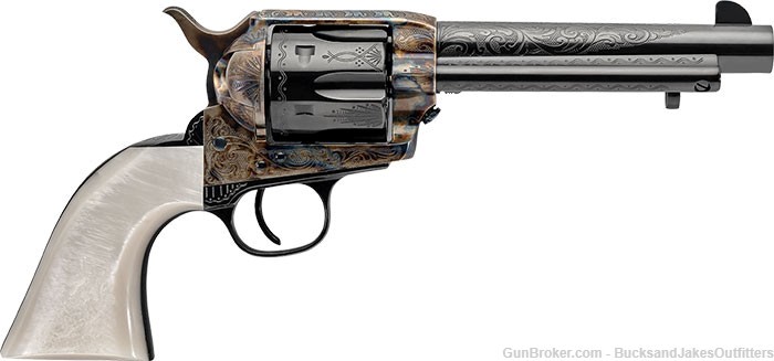 Uberti Outlaws & Lawnem Dalton Revolver 356728, 357 Magnum, 5.5", Ivory Gri-img-0