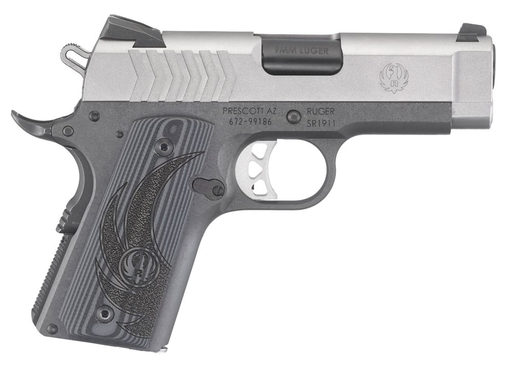 Ruger SR1911 9mm Sub Compact 7-Round Handgun - 3.6" Barrel - Stainless-img-0