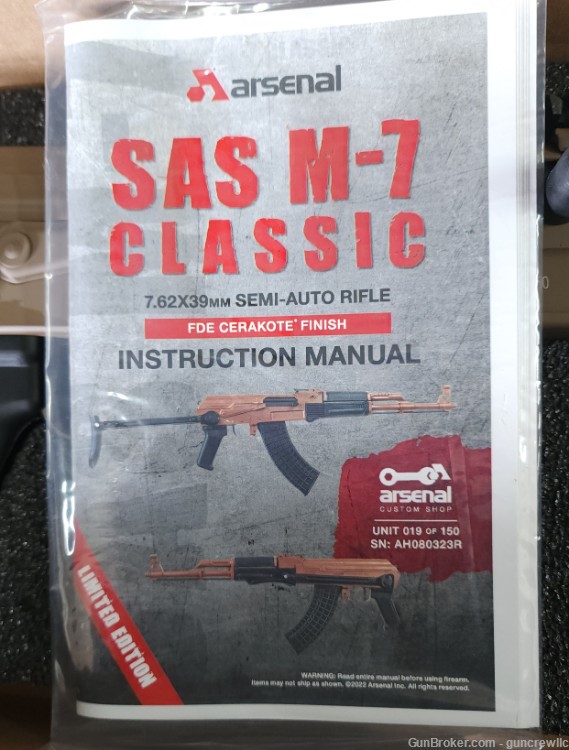 Arsenal Custom Shop SASM7-34D FDE AK47 SAS-M7 AK-47 Underfold 1/150 Layaway-img-6