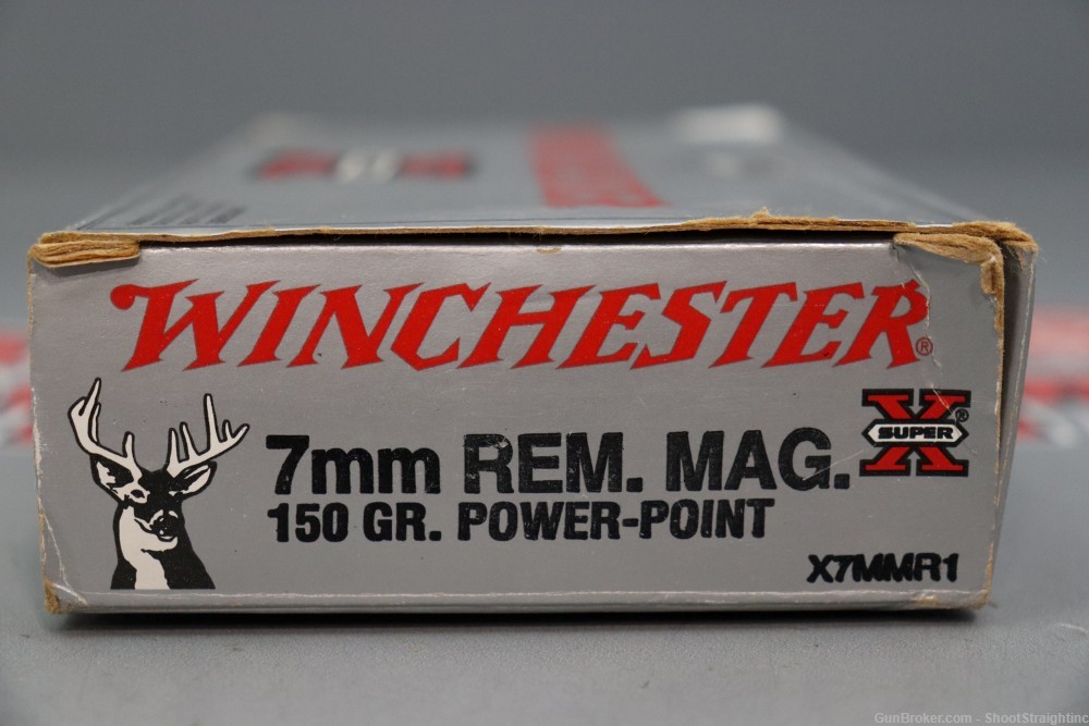 Lot o' 20-rounds Winchester Super X 7mm Remington Magnum 150gr Ammunition-img-3