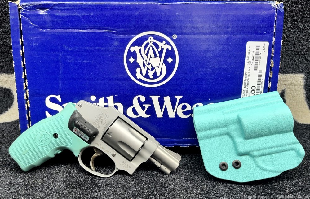 USED Smith & Wesson 642-2 Robins Egg Blue in 38Spl with 1.875" Brl Holds 5!-img-0