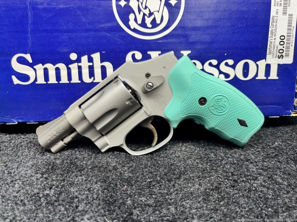 USED Smith & Wesson 642-2 Robins Egg Blue in 38Spl with 1.875" Brl Holds 5!-img-5