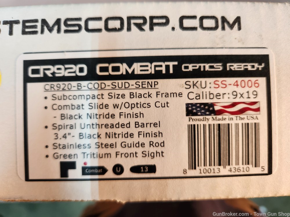 SHADOW SYSTEMS CR920 COMBAT SS-4006 NEW! PENNY AUCTION!-img-0