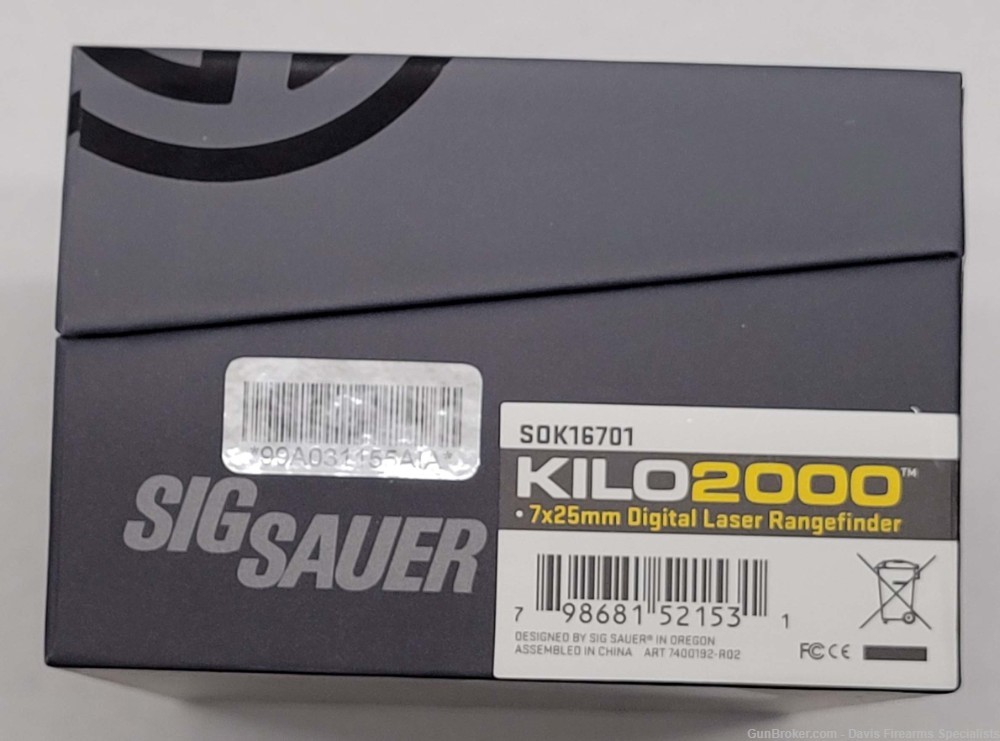 Sig Sauer Kilo 2000 7x25 Digital Laser Range Finder SOK16701 -img-3
