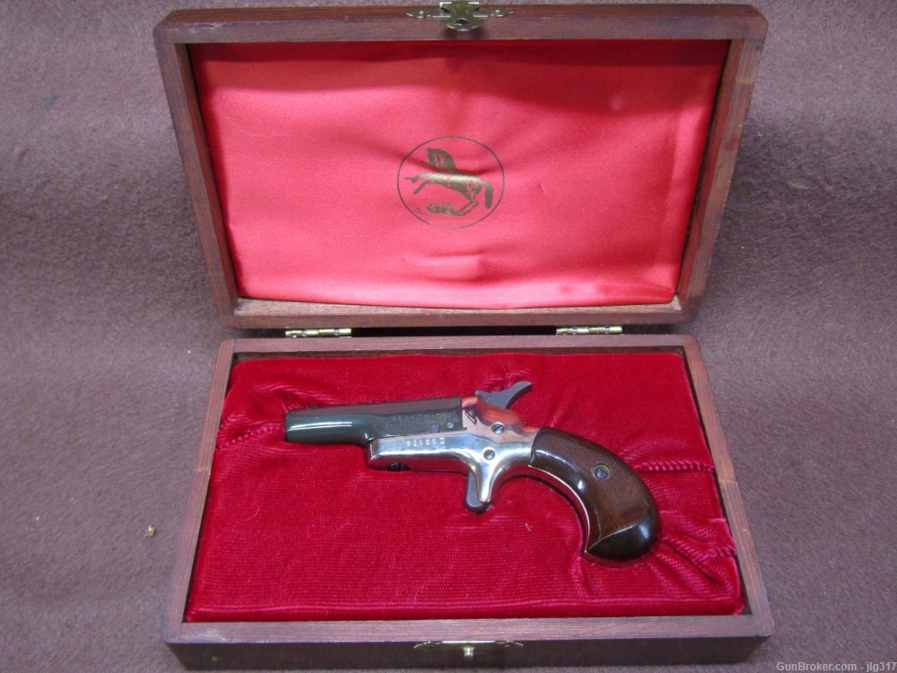 Colt Derringer 22 Short Single Shot Pistol with Wood Presentation Case-img-0