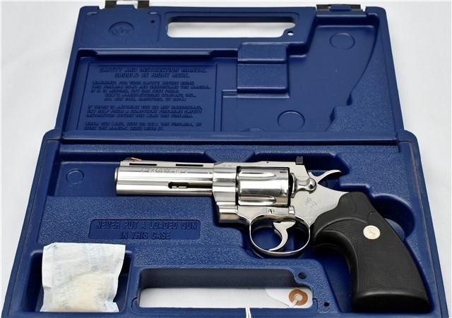 Colt Python 4" 1st Gen. 1994 Polish Stainless with Case-img-1