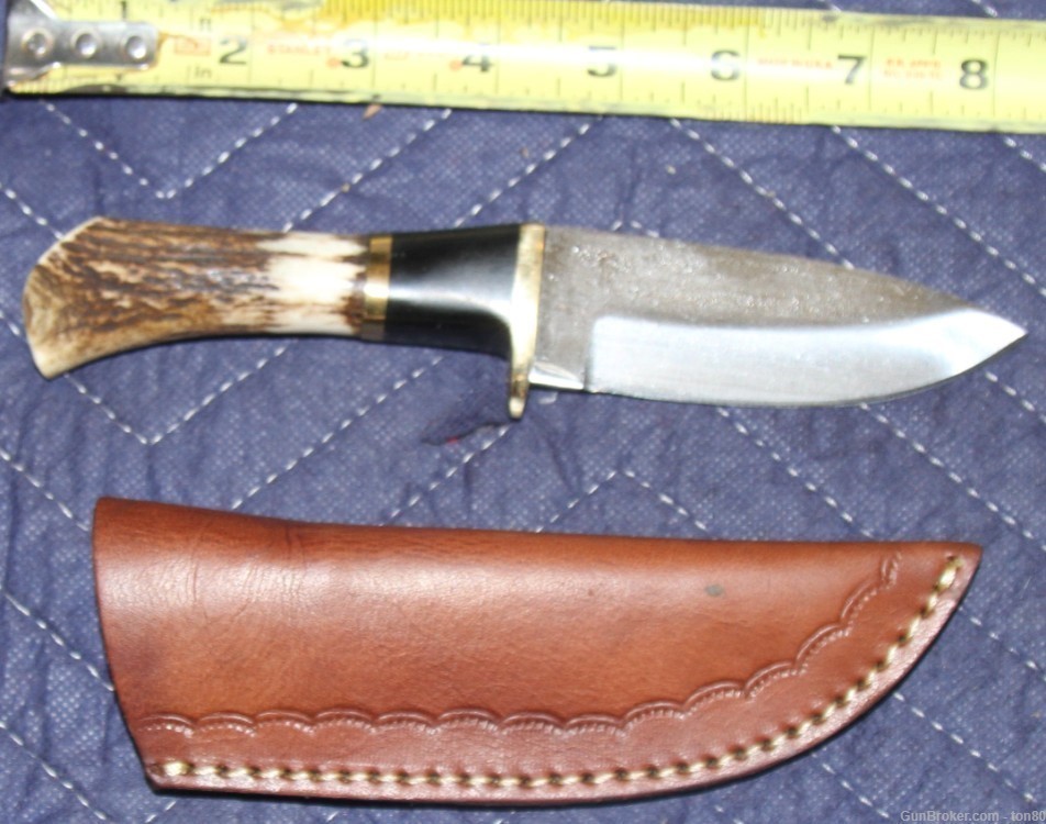 CUSTOM D2 HANDMADE 8 INCH KNIFE WITH ANTLER HANDLE 1601-img-0