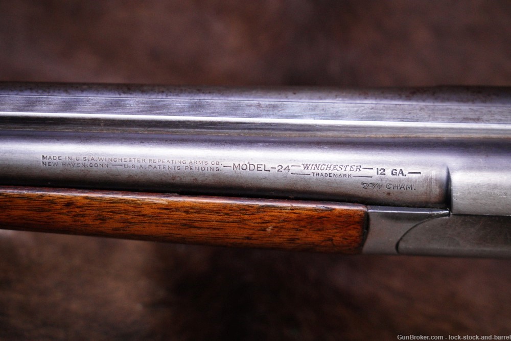 Winchester Model 24 12 GA 30” SxS Double Barrel Shotgun, MFD 1940 C&R-img-17