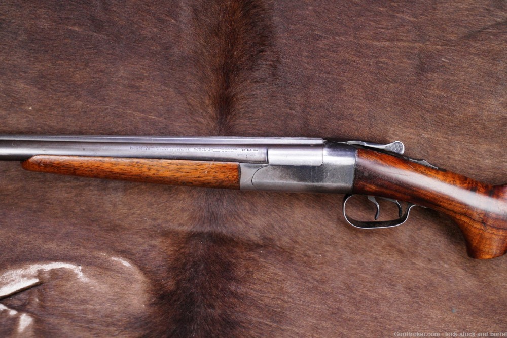Winchester Model 24 12 GA 30” SxS Double Barrel Shotgun, MFD 1940 C&R-img-9