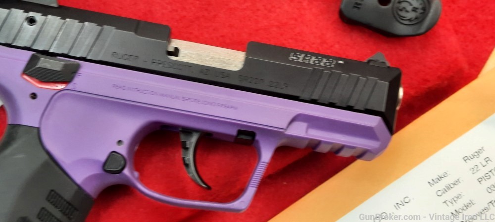 Ruger SR22 .22LR 3.5" Purple/Black *Talo Edition* 03606 NIB! NR-img-9