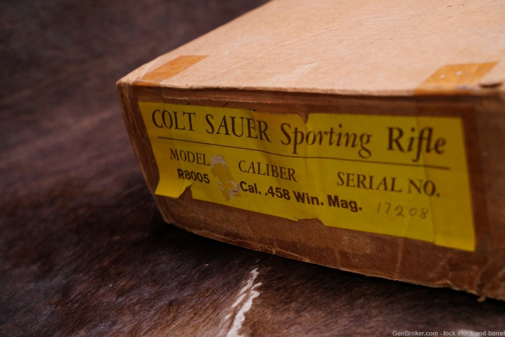 Colt Sauer Grand African .458 Winchester Magnum Bolt Action Rifle MFD 1978-img-31