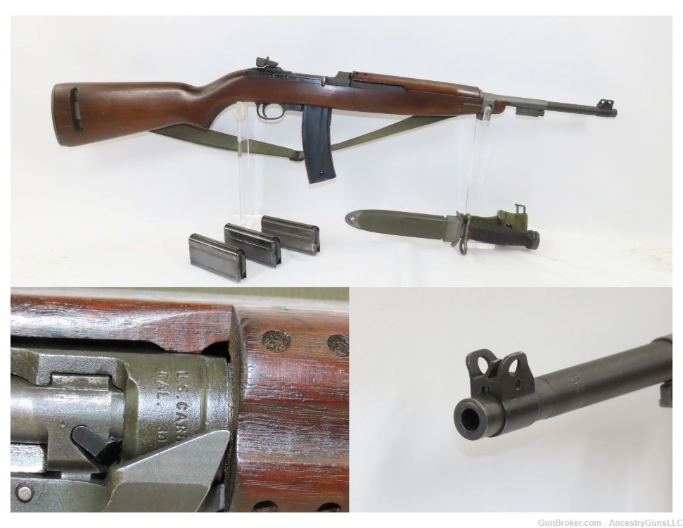 c1944 mfr. World War II & KOREA U.S. INLAND M1 Carbine M4 BAYONET WW2 C&R  -img-0