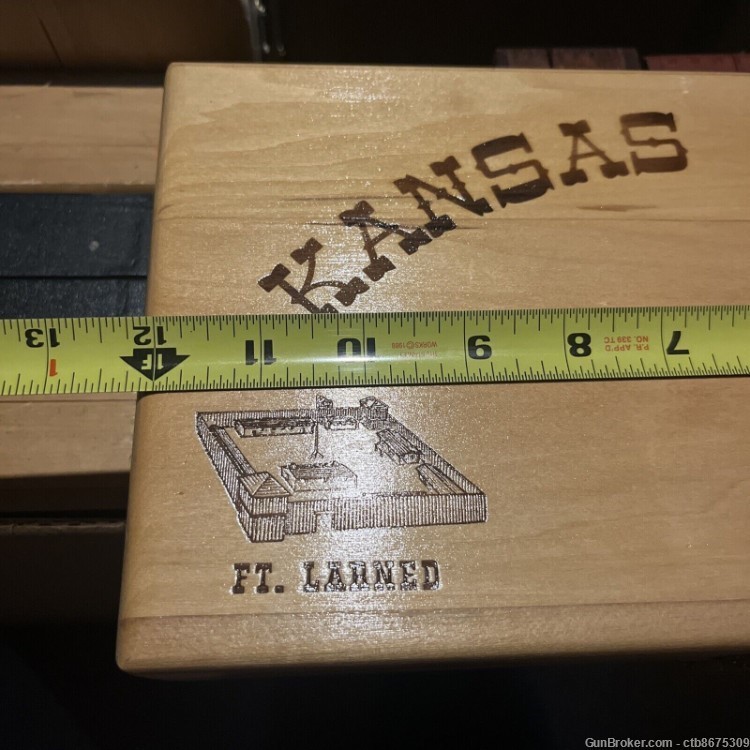 Colt Kansas Series Forts Ft Larned Pistol Revolver Wood Box Case Display-img-6
