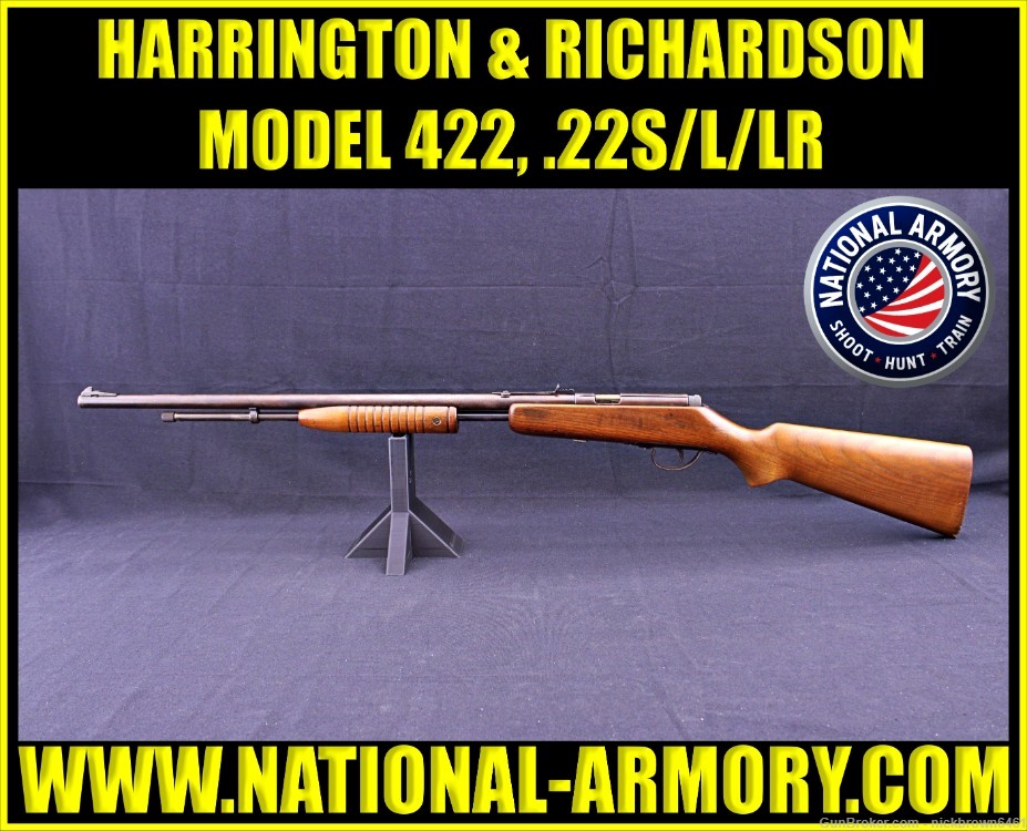 H&R MODEL 422 SINGLE SHOT .22 S/L/LR PUMP ACTION 16" 1956-1958-img-0