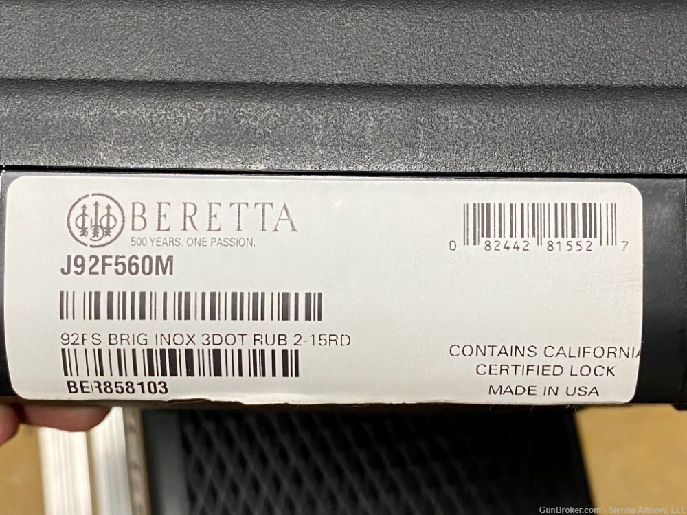 Beretta 92FS 92 FS Brigadier 9mm INOX Stainless J92F560M 2x 15rd Mags 4.9" -img-27