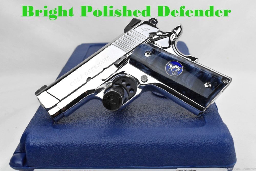 BRIGHT STAINLESS Colt Defender O7000XE .45 ACP BRAND NEW - Mirror Finish-img-0