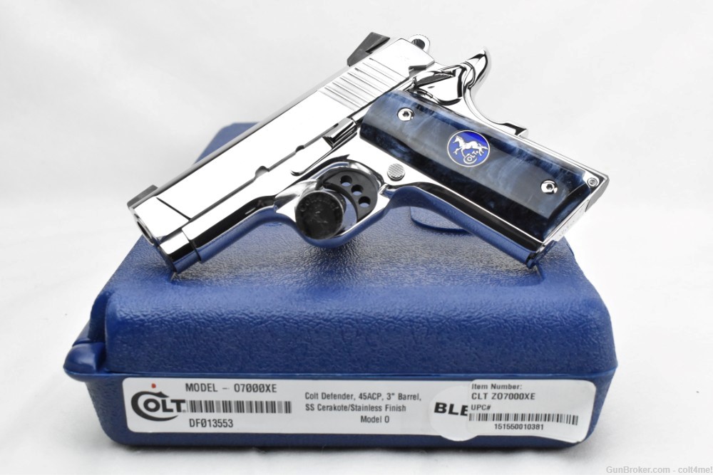 BRIGHT STAINLESS Colt Defender O7000XE .45 ACP BRAND NEW - Mirror Finish-img-1