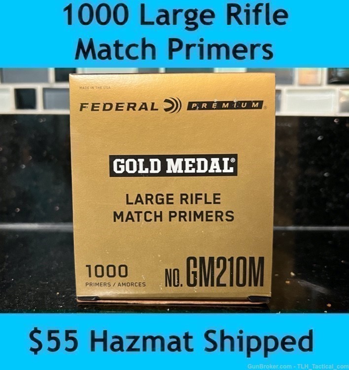 1000 Gold Medal Federal Premium No. GM210M Large Rifle Match Primers-img-0