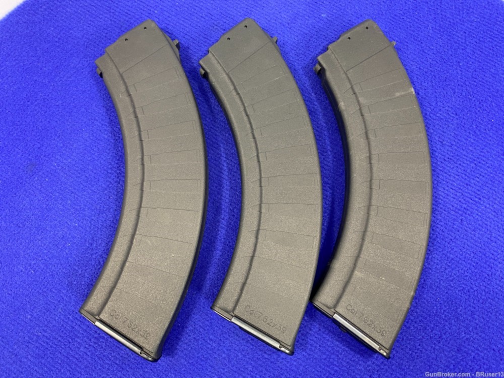 (3) Bulgarian Made Mags 7.62x39 * QUICK STEEL REINFORCED FEEDER CLIPS *-img-0