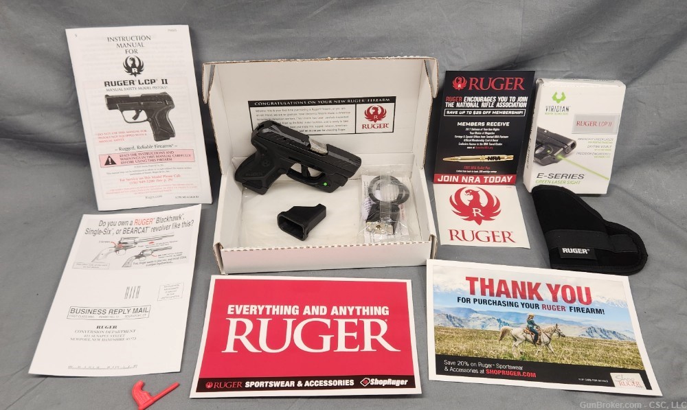 Ruger LCP II pistol 22LR with green Viridian laser-img-15