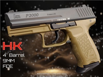 HK Heckler & Koch P2000 Pistol FDE in 9MM! CA OK! BRAND NEW! NO RESERVE!