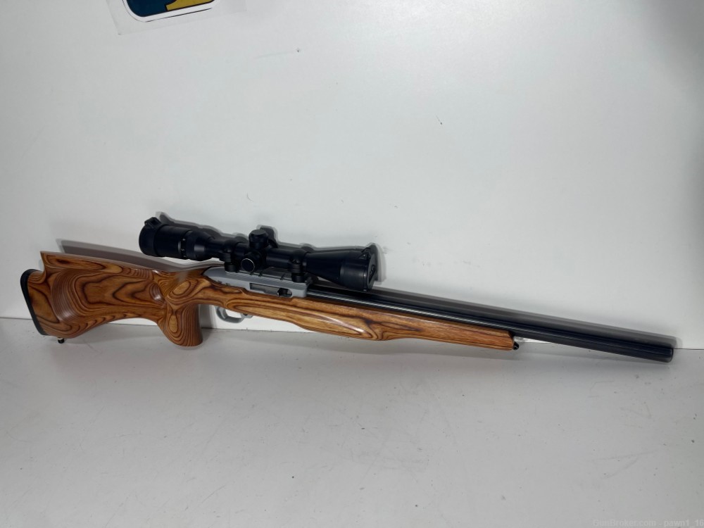 Laminated, Ruger 10/22 Bull Barrel with 1 mag, scope 18" barrel -img-0