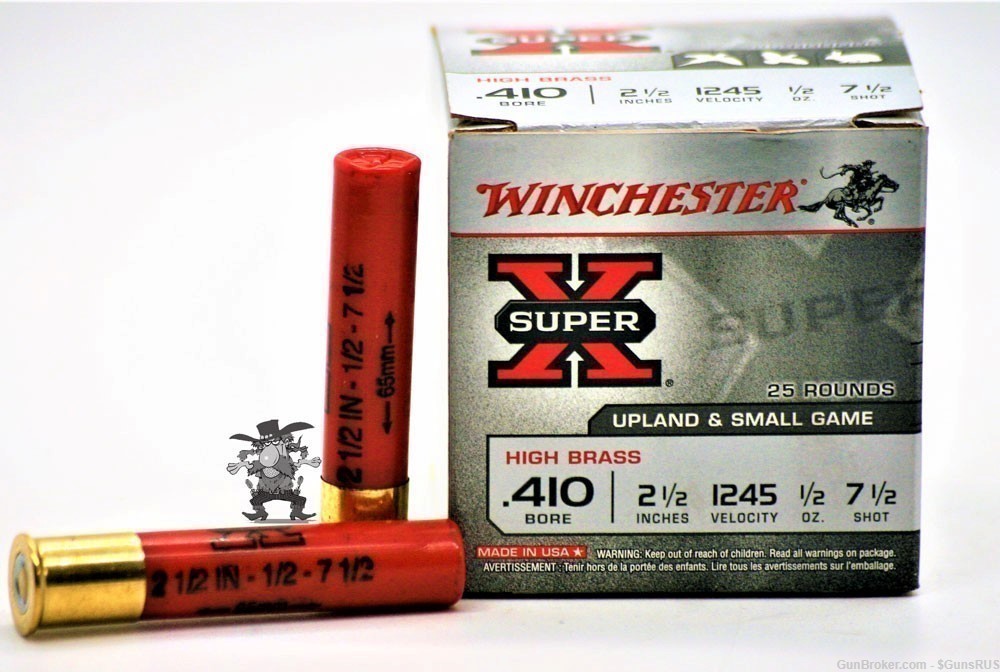410 WINCHESTER High Brass .410 SuperX No,7.5 Shot Small Game 2½" 25 RDS-img-0