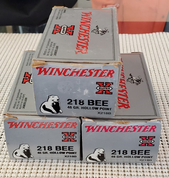 3 boxes of 218 Bee made by winchester 46gr hollow point -img-0