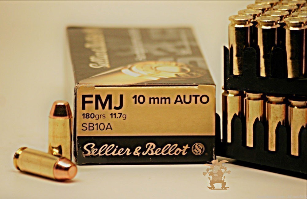 10mm SELLIER & BELLOT 10 MM AUTO AMMO 180 GRAIN FULL METAL JACKET 50 RDS-img-1
