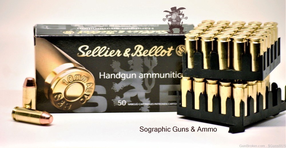 10mm SELLIER & BELLOT 10 MM AUTO AMMO 180 GRAIN FULL METAL JACKET 50 RDS-img-0