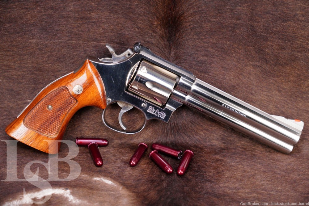 Smith & Wesson S&W 586-M 586-1 .357 Mag 6" Nickel DA/SA Revolver 1986-img-0