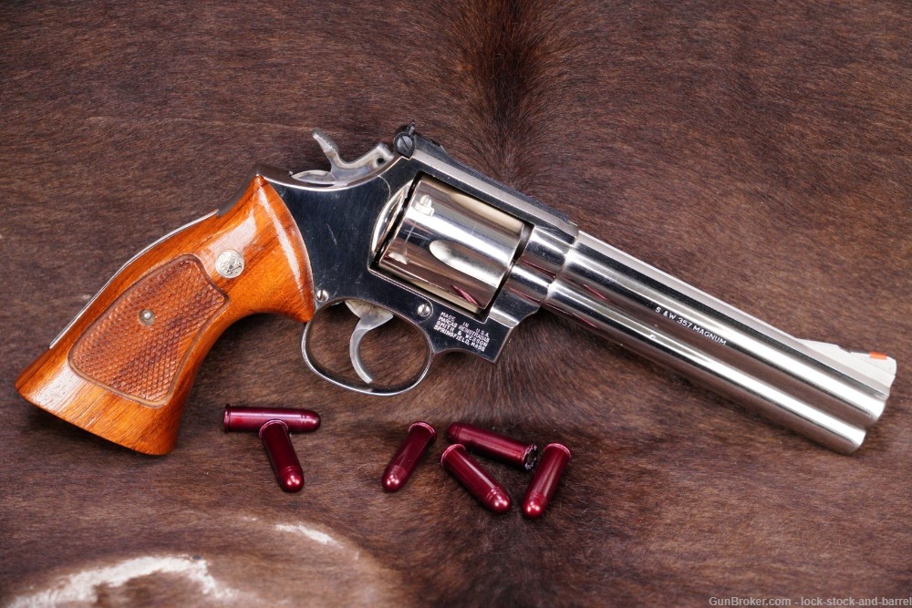 Smith & Wesson S&W 586-M 586-1 .357 Mag 6" Nickel DA/SA Revolver 1986-img-2
