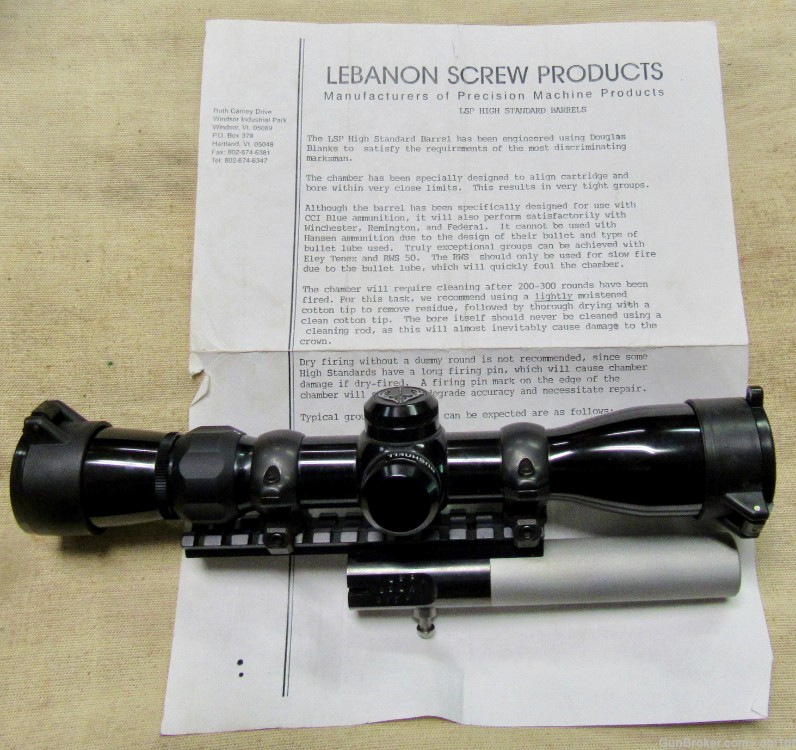 LSP Lebanon Screw Products High Standard Barrel & Scope .22 LR NO RESERVE-img-0