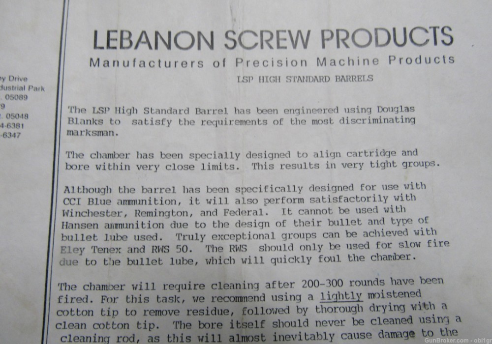 LSP Lebanon Screw Products High Standard Barrel & Scope .22 LR NO RESERVE-img-7