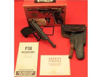 Walther P1 9mm P38 West German 1966 5"-barrel semi-auto pistol.