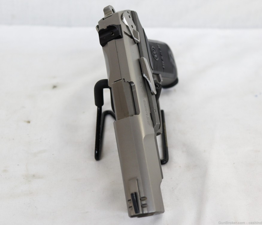 1995 Ruger P90 .45ACP 4.5” Stainless Steel S.Auto Pistol – Black Grips -img-6