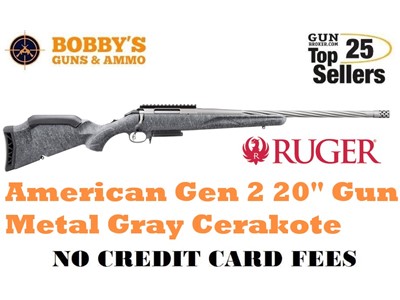 Ruger 46902 American Gen 2 308 Win 3+1, 20" Gun Metal Gray Cerakote 