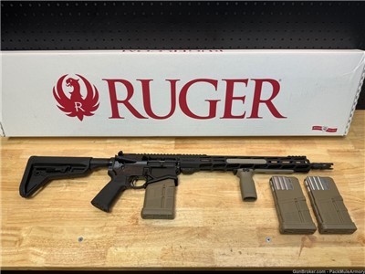 RUGER SFAR AR-10 .308 Rifle + 3 FDE Lancer Mags / Penny Auction 