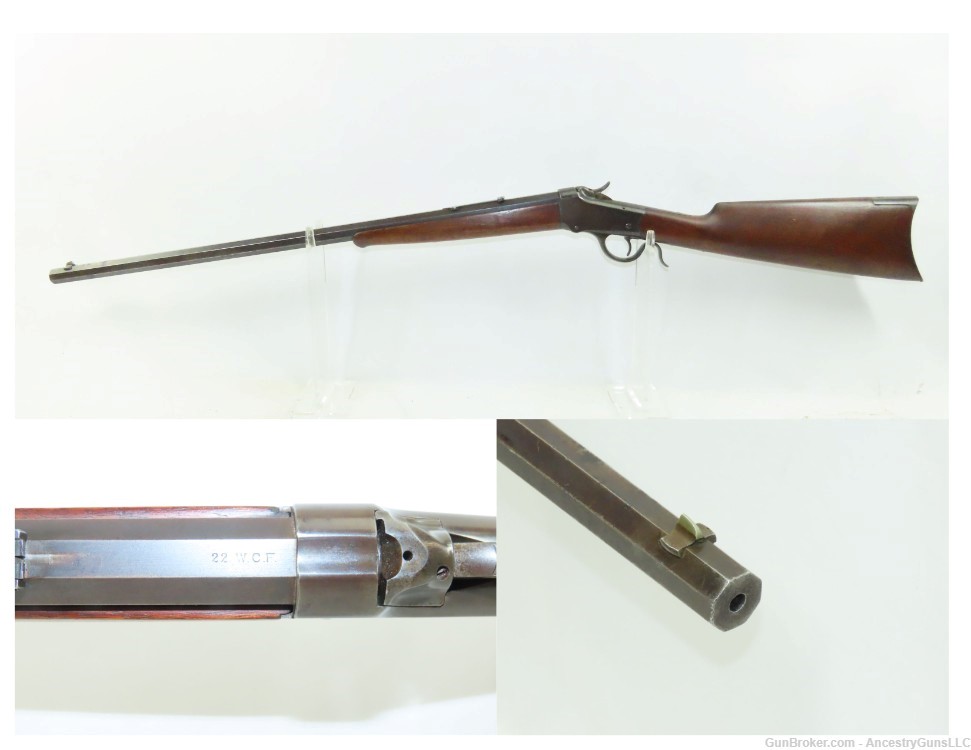 c1892 mfr. Antique WINCHESTER Model 1885 LOW WALL .22 WCF SINGLE SHOT Rifle-img-0