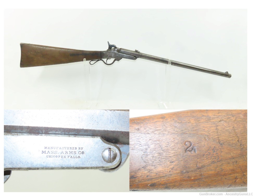 CIVIL WAR Antique U.S. MAYNARD 2nd Model MASS. ARMS Co. Cavalry SR Carbine -img-0