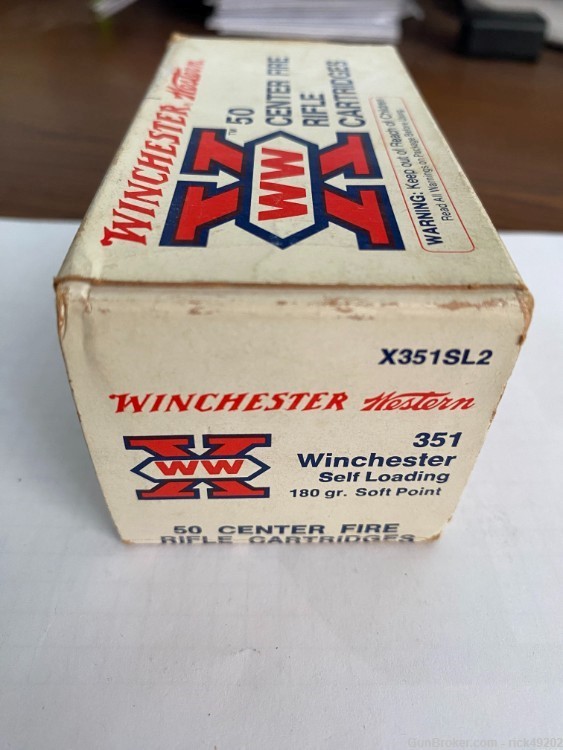 50 Rounds of Factory Loaded - Winchester Western 351 Win SLR 180gr ammo-img-2