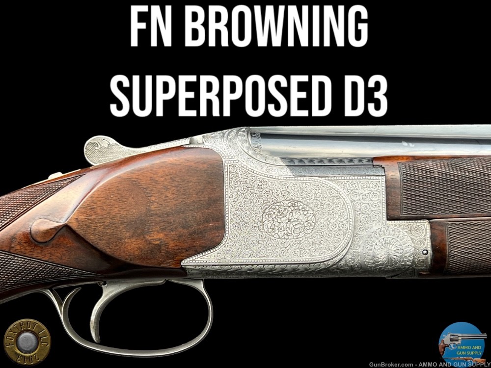 FN BROWNING BELGIUM SUPERPOSED D3 - 3-PIECE FOREND - 1968  - 28" BBL-img-0