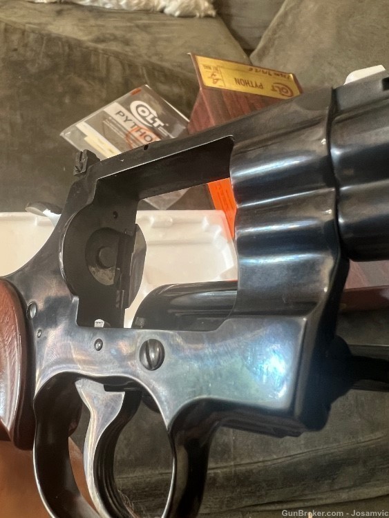 Colt Python 4” blued .357 magnum 6 shot revolver wood grips circa1978 LNIB -img-10
