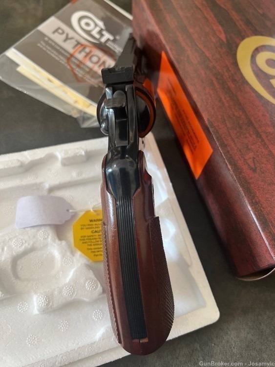 Colt Python 4” blued .357 magnum 6 shot revolver wood grips circa1978 LNIB -img-1