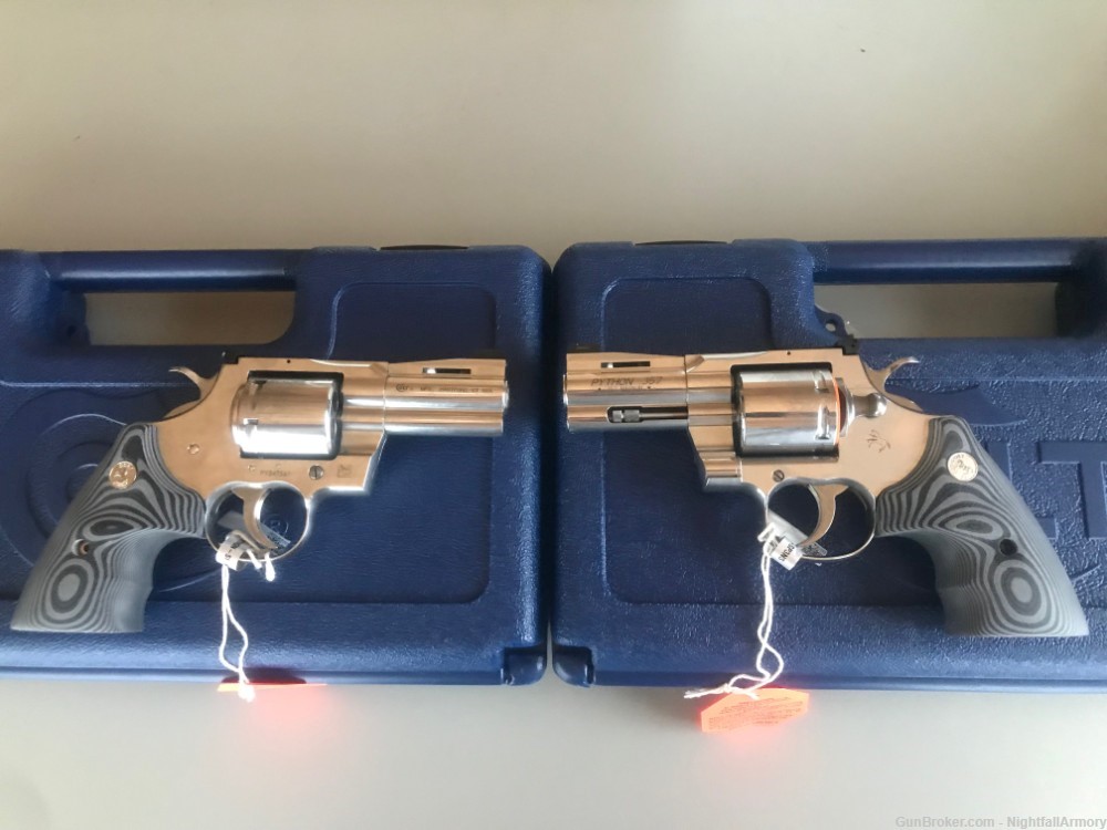 Pair of Colt Python Combat Elite .357 MAG Revolvers 3" SS 357 Consec #'s !-img-0