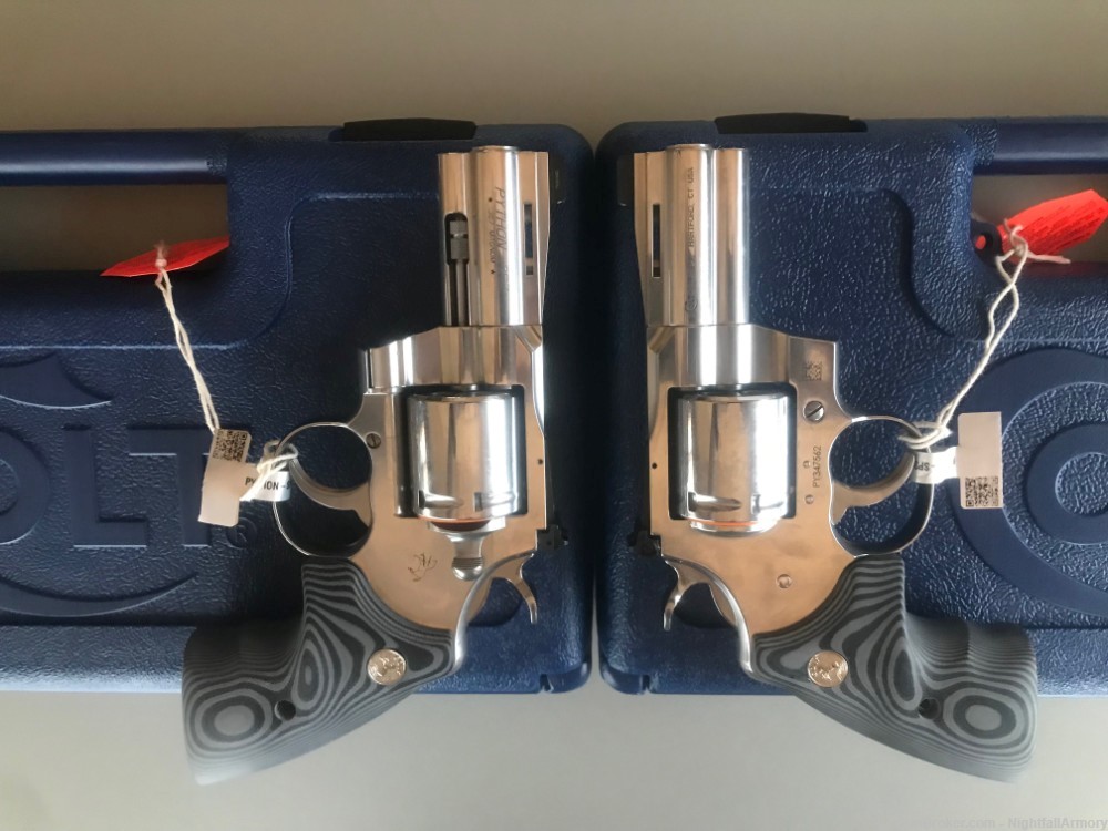 Pair of Colt Python Combat Elite .357 MAG Revolvers 3" SS 357 Consec #'s !-img-4