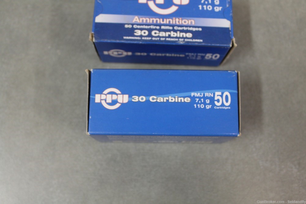 PPU 30 Carbine 110 grain FMJ, 2 box of 50 = 100 rounds total-img-2